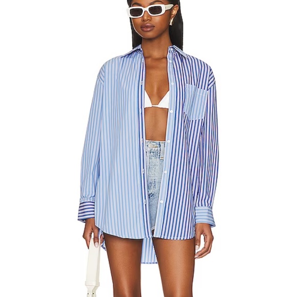 Solid and striped the Oxford tunic in Oxford stripe (azure and French blue) - Picture 5 of 5